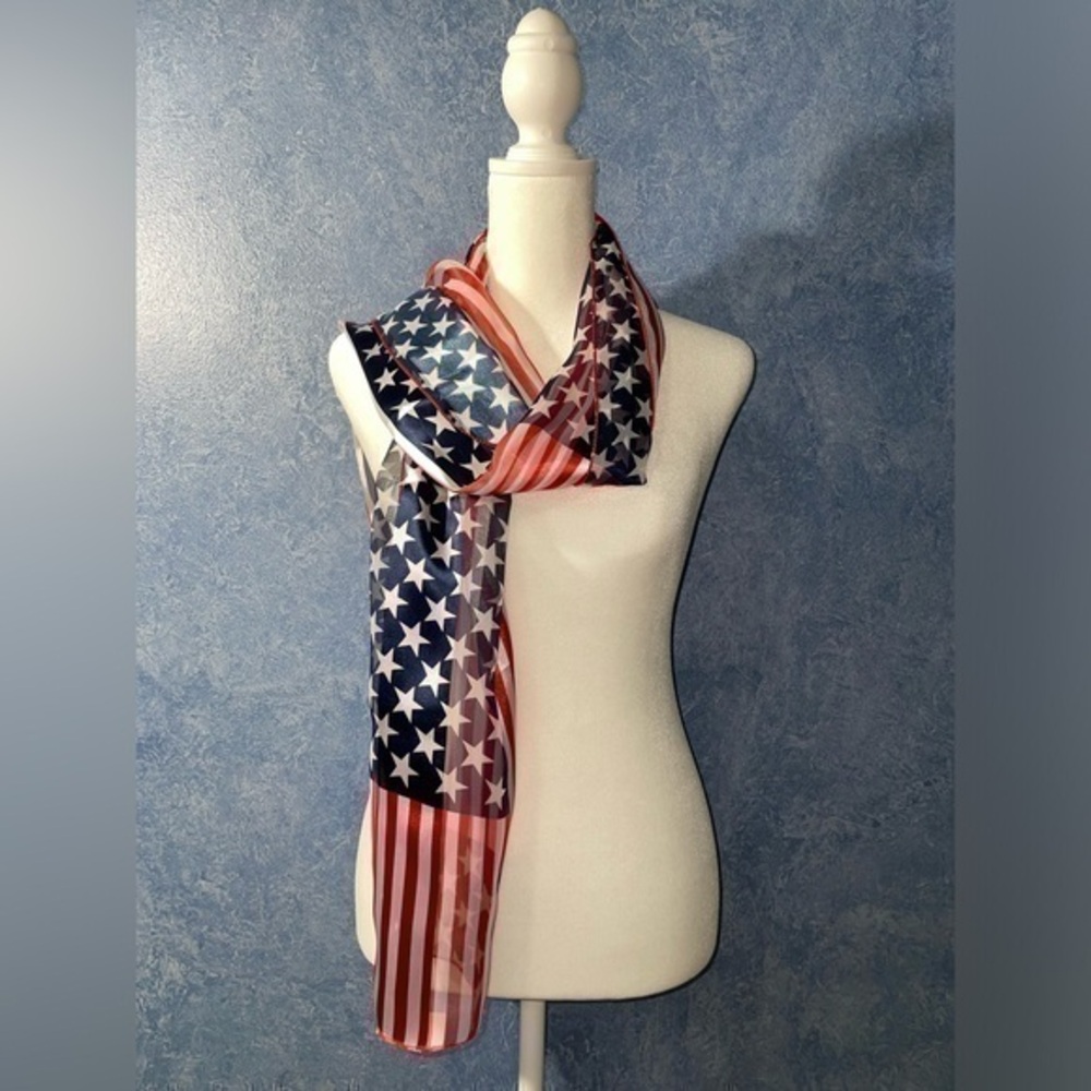 USA Flag Sheer Neck Scarf